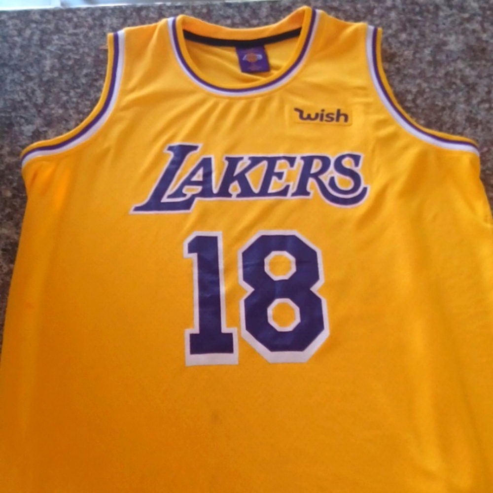 Lakers Men Yellow Purple Wish 19 Jersey XL - Yellow, Purple